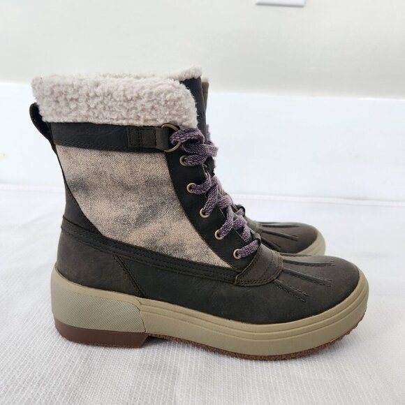 Merrell Womens Size 7. 5 Haven Polar Waterproof Mid Lace Winter Boots Olive Gray - Picture 5 of 15